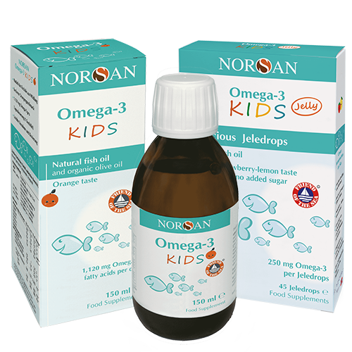 Omega-3 KIDS výhodné balení 150ml+45 žvýkacích bonbonů