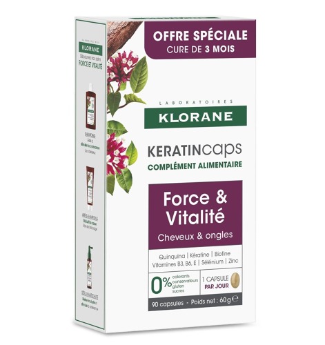 KLORANE Keratincaps Síla a vitalita cps.90