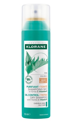 KLORANE Suchý šampon s kopřivou-tmavé vlasy 150ml