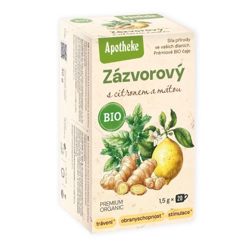 Apotheke BIO čaj Zázvorový s citronem a mátou 20x1,5g