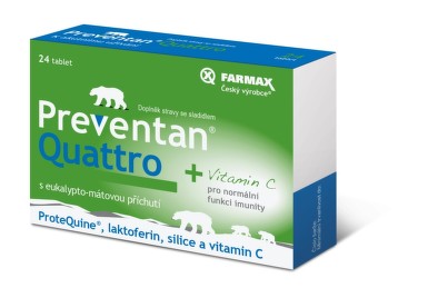 Preventan Quattro tbl.24 eukal.a máta