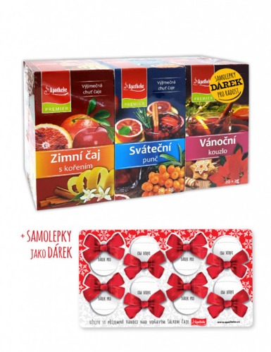 Apotheke PREMIER Zimní/Sváteční/Vánoční čaj+dárek 3x20x2g