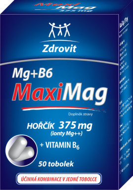 Zdrovit MaxiMag Hořčík 375mg+B6 tob.50 2+1 ZDARMA