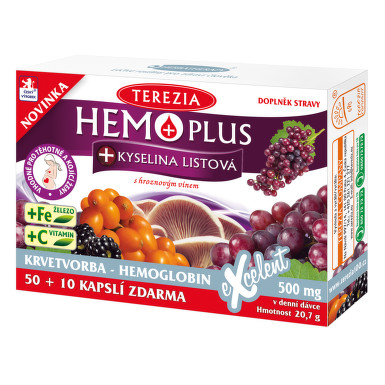 TEREZIA Hemoplus+Kyselina listová cps.60