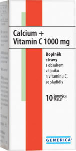 GENERICA Calcium + Vitamin C 1000mg eff.tbl.10
